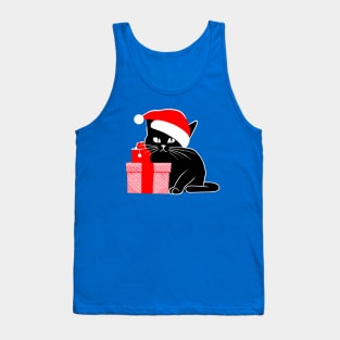 Black Christmas Cat Tank Top